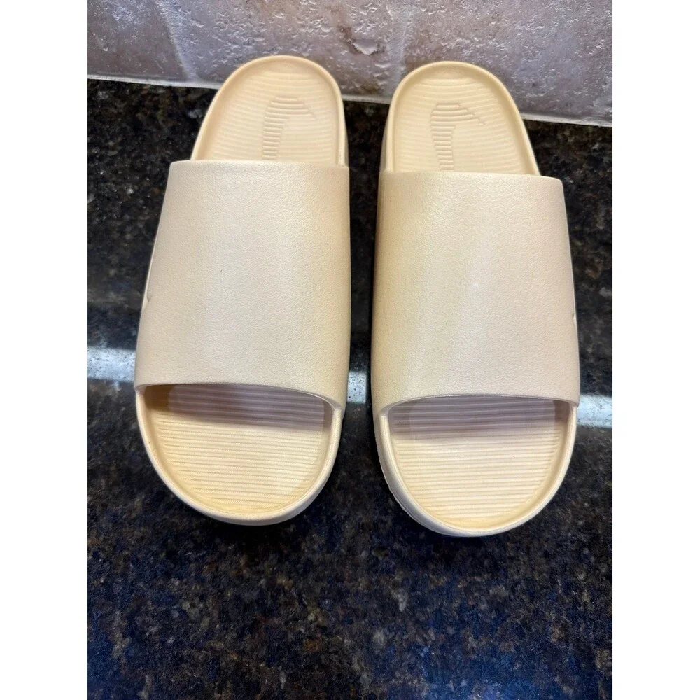Nike Calm Slide Sesame Platform Sandals M 12 W 13 Like New